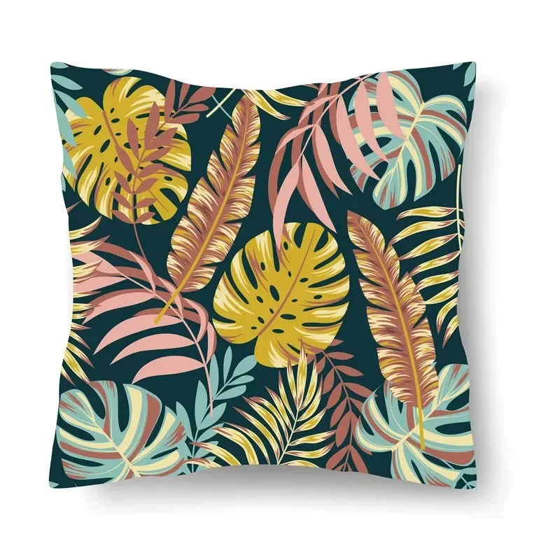 Tropical Plant Retro Print Pillowcase Office Living Room Car Ornaments Home Pillowcase