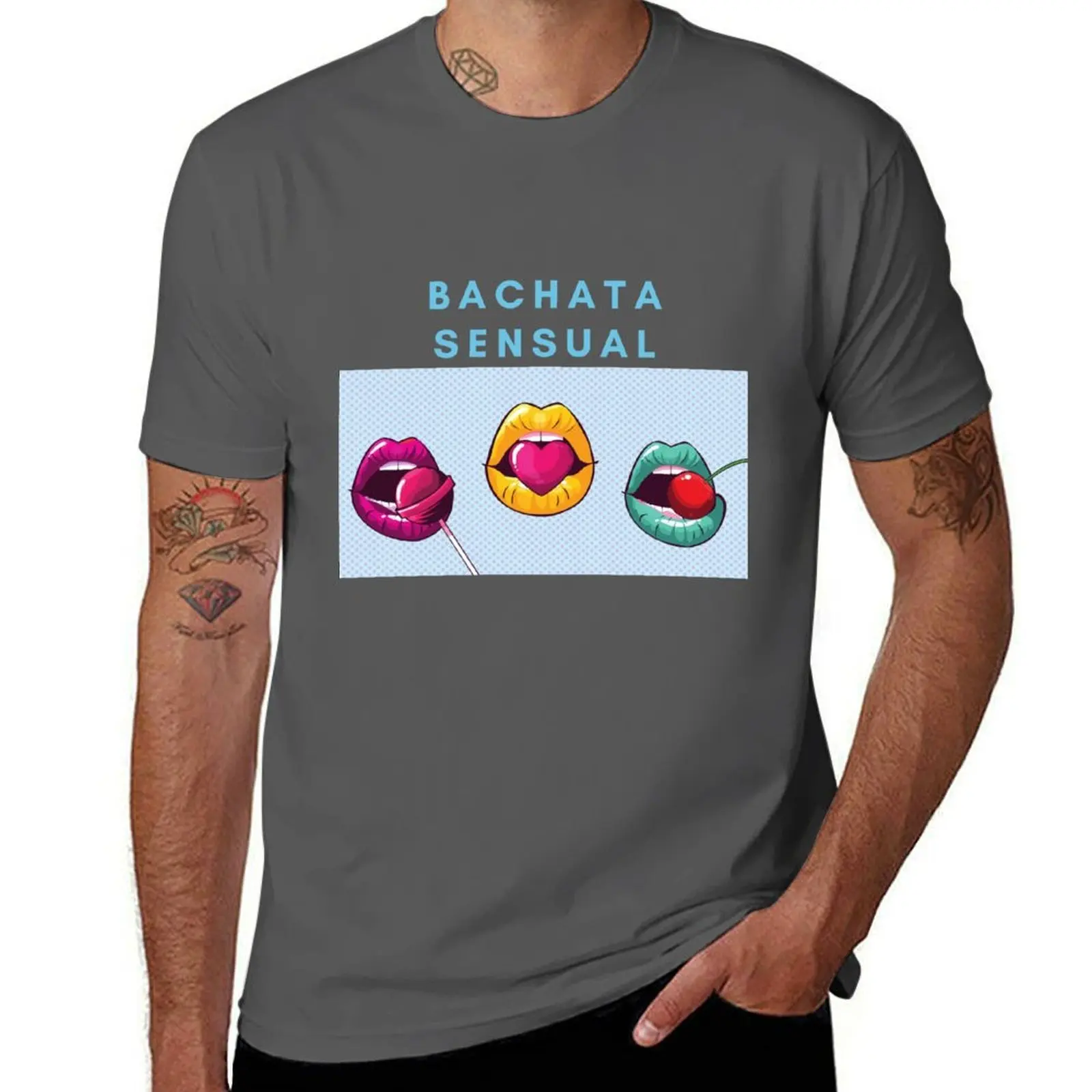Camiseta Bachata Sensual Lips, camiseta básica de algodón de talla grande