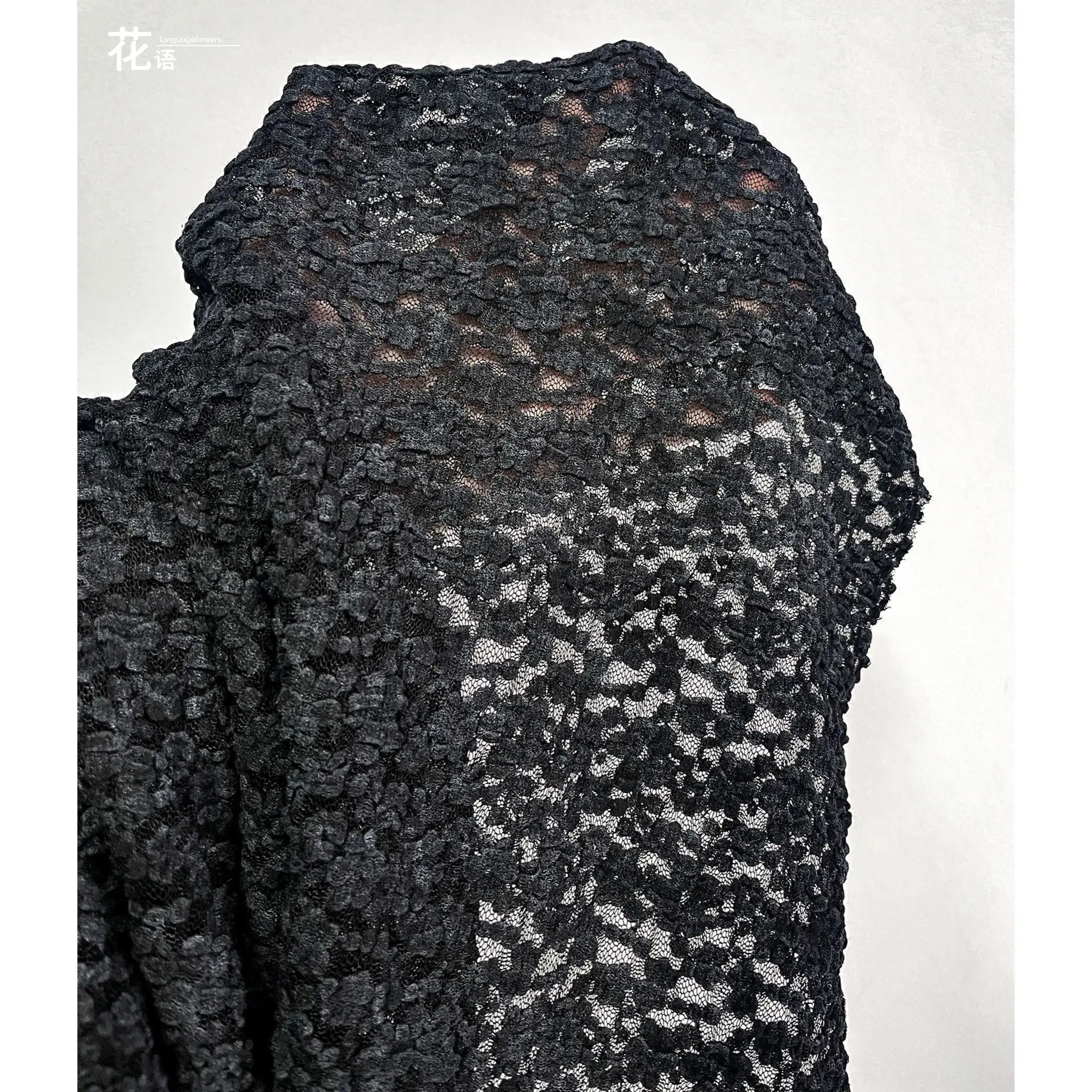 Mottled Textured Knit Designer Fabric Distressed Grainy Surface for Skirt Making, DIY Accessories and Decorative Projects
