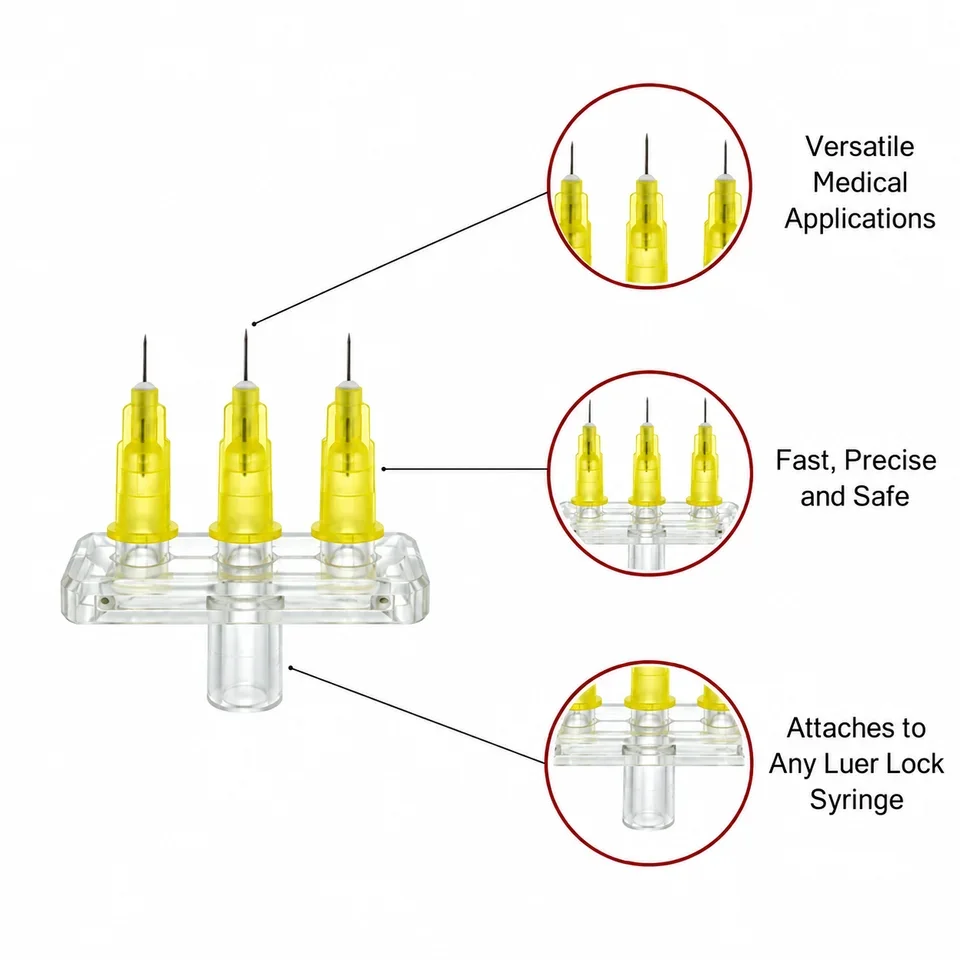 Disposable Sterile 30G*4mm Three-needle Sterilized Packed 3pin Needles for PRP & PRF Injections