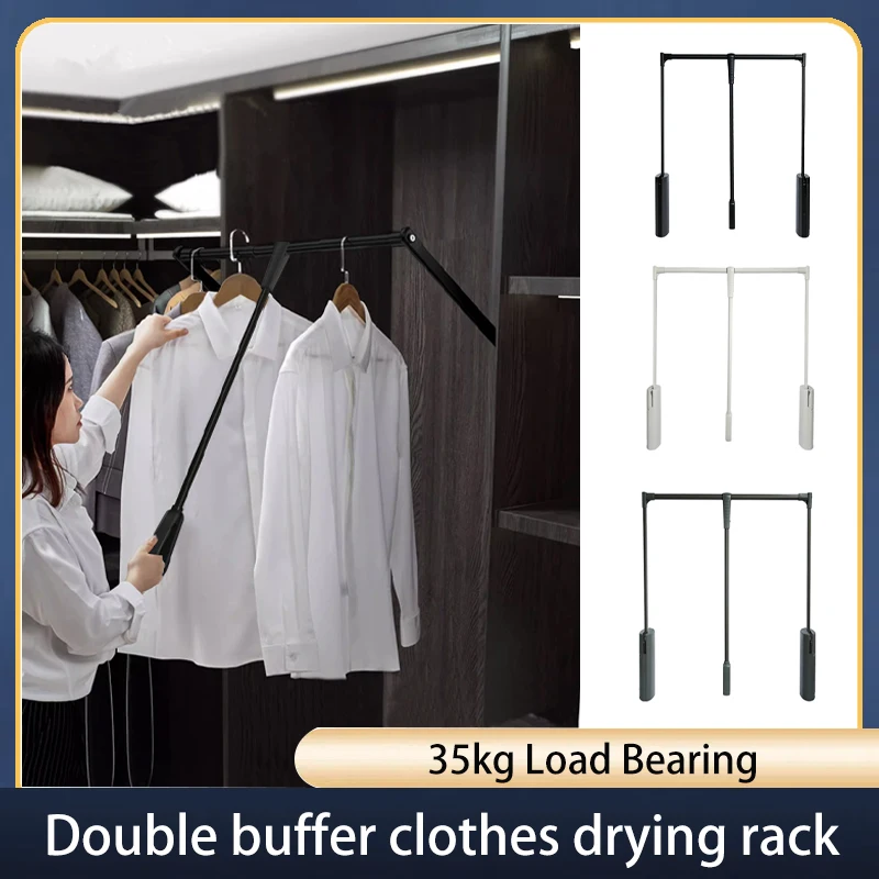 

Wardrobe Hardware Lifting Clothes Drying Rack Pull-Down Clothes Drying Rod Automatically Rises And Returns To Lift