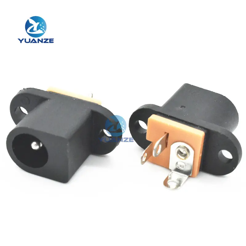 10Pcs DC-016 DC Power Socket Jack Connector with Ear DC016 3Pin DIP Needle Size Adaptation 5.5mmx2.1mm Power Plug 5.5mmx2.5mm