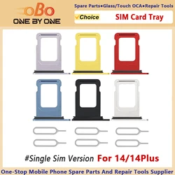 Single SIM Card Tray Holder Slot Replacement for iPhone 14 and 14 Plus with Eject Pin (Single Sim Version) Starlight Midnight