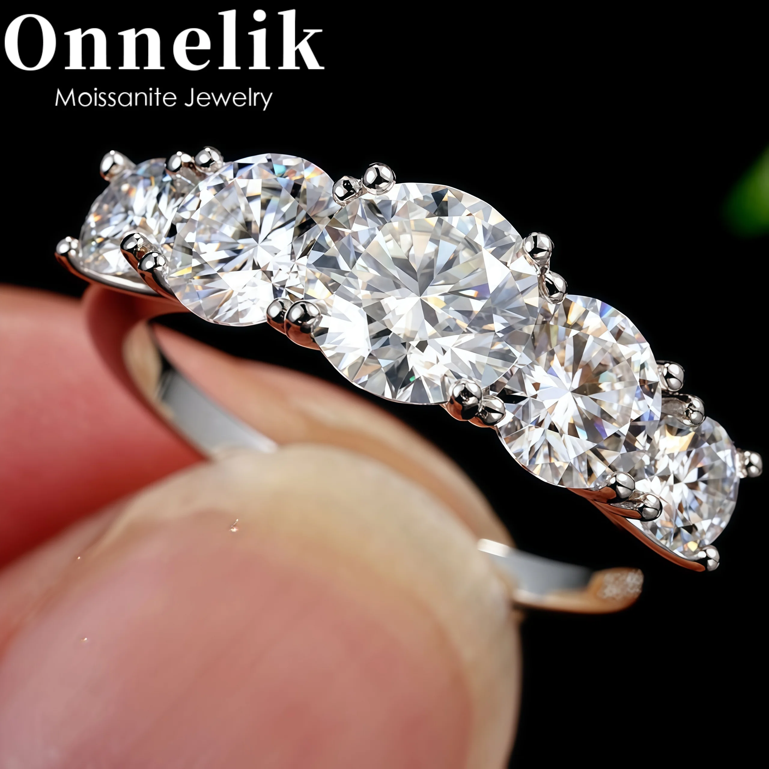 

Onnelik 3CT S925 стерлингового серебра полный муассанит кольцо для женщин сверкающие роскошные украшения для женщин подарок на годовщину и помолвку