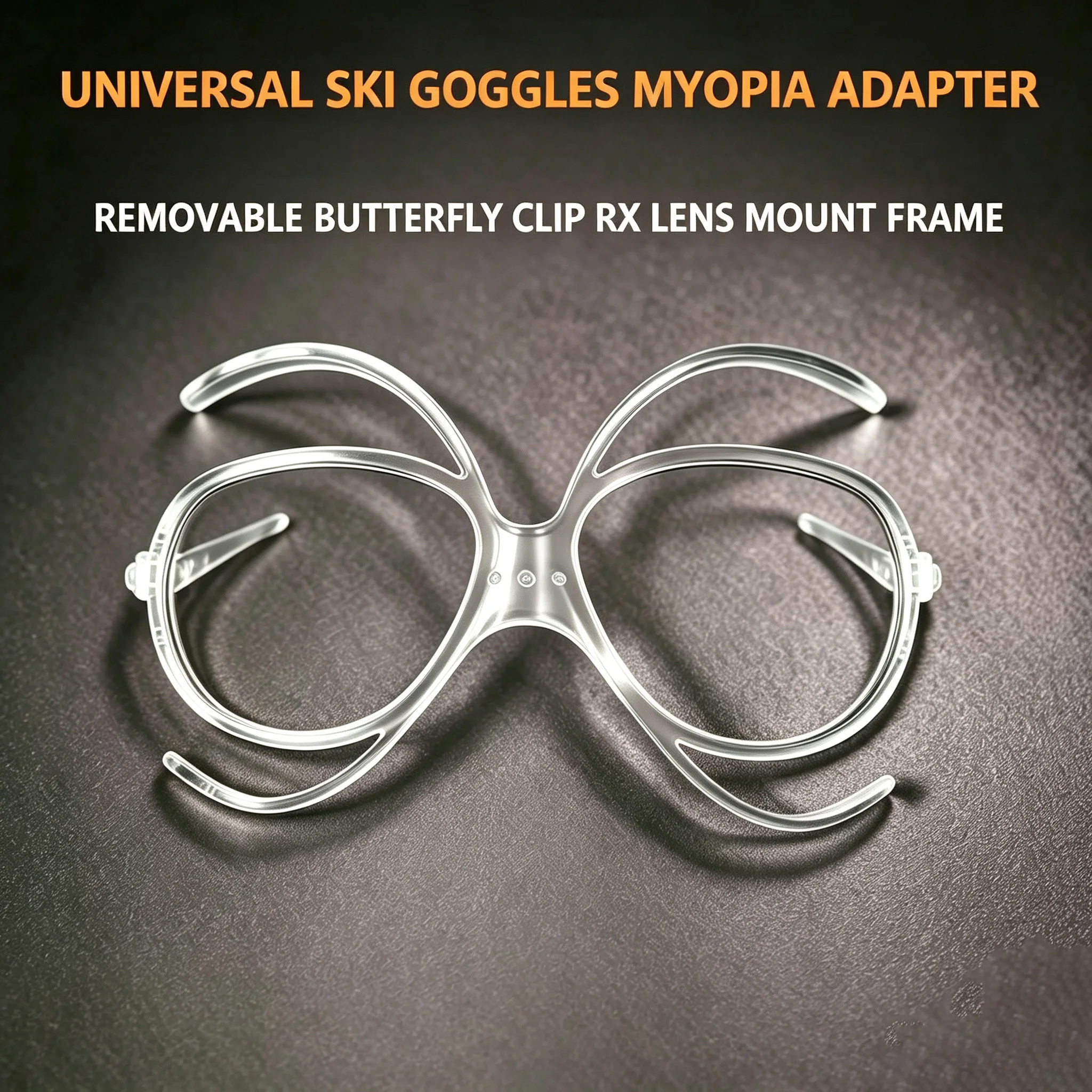 Universal RX Prescription Lens Insert Inner Frame, Butterfly Clip Design For Ski Goggles