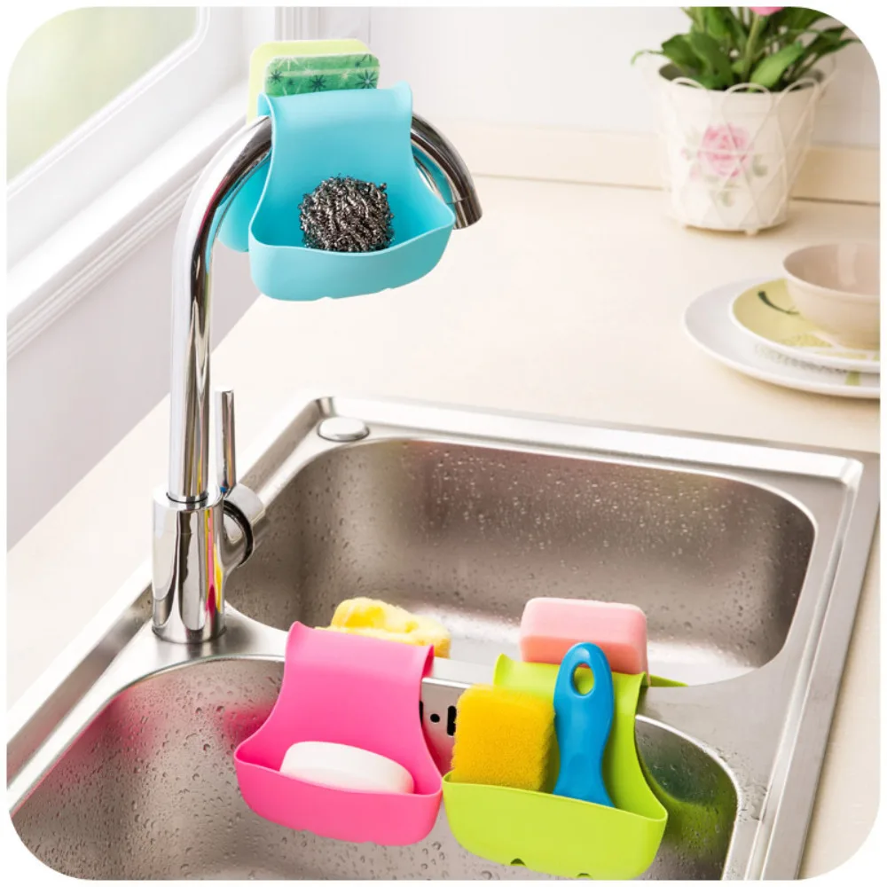 Kitchen sink sponge storage drain bag Saddle-style dual-use debris drain basket rack