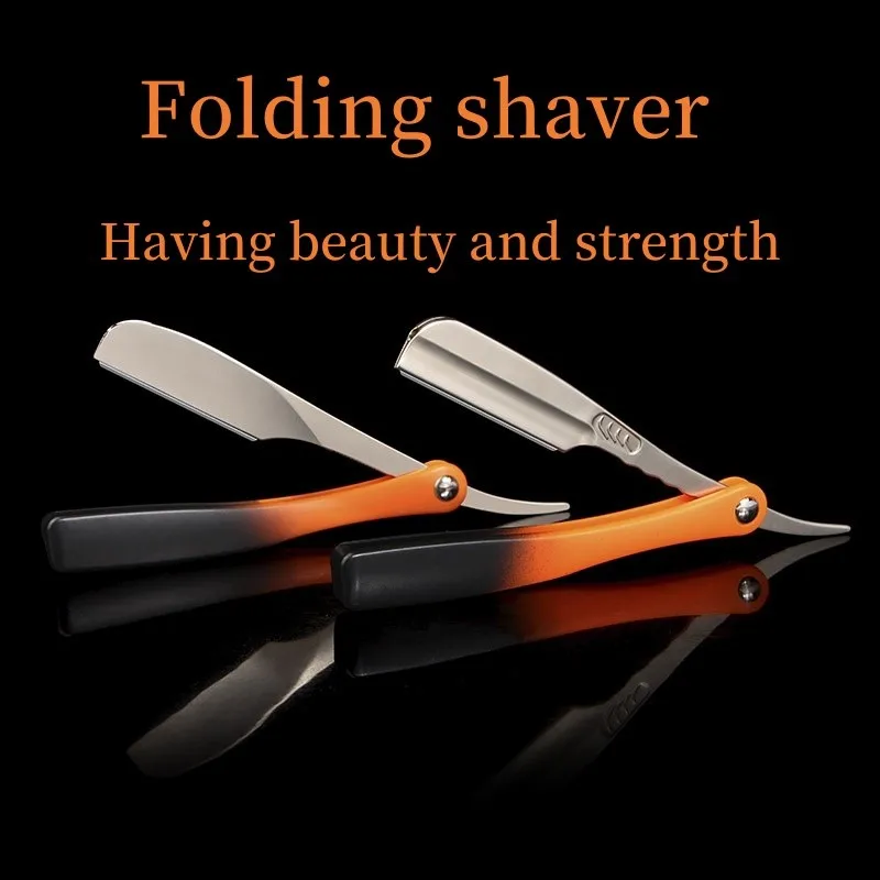 

Old Style Men's Oil Head Manual Shaver With Zinc Alloy/abs Folding Blade Holder Barber Recommended Eyebrow Trimming Shaver