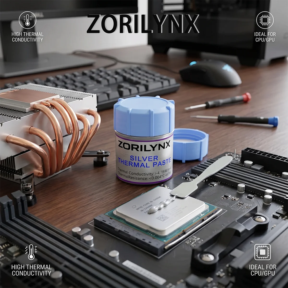 High-Performance 25g Thermal Paste - Professional Grade Conductive Grease for CPU GPU Cooling, High Stability Heat Sink Compound