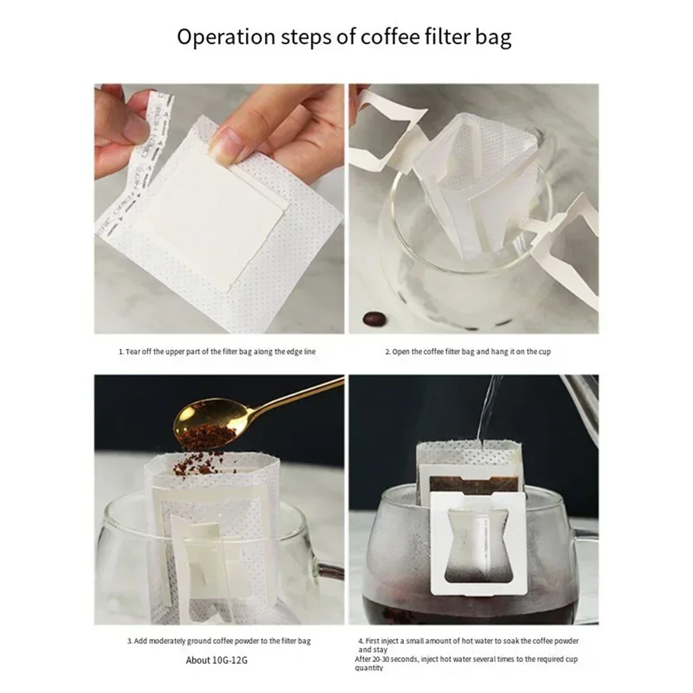 25-500PC of Coffee Utensil Ear-hanging Coffee Filter Bag Hand-brewed Coffee Powder Food-grade Filter Bag Ear-hanging Coffee Bags view 5