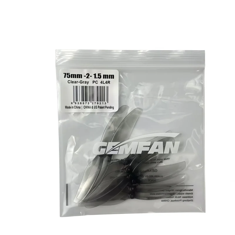 Rotor de duas lâminas Ganfeng 75mm para modelo de veículos aéreos não tripulados copo oco para frente e para trás furo de 1mm/1,5mm