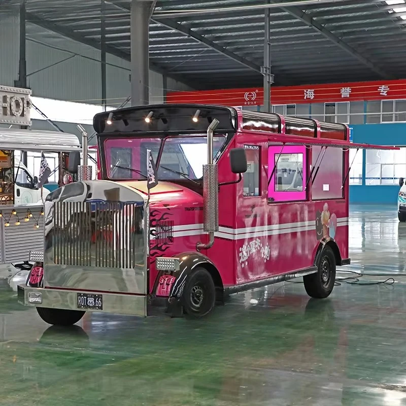 Camión de comida de estilo retro exclusivo de la empresa de remolque de comida líder, carro eléctrico de agente de empresa, camión de comida