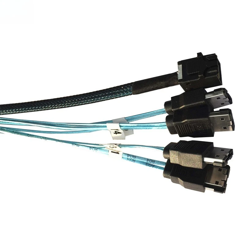 ADT-Link MINI SAS HD SFF-8643 To 4 E-SATA Server Storage Hard Disk High Speed Cable Length Optional 0.5M 1M