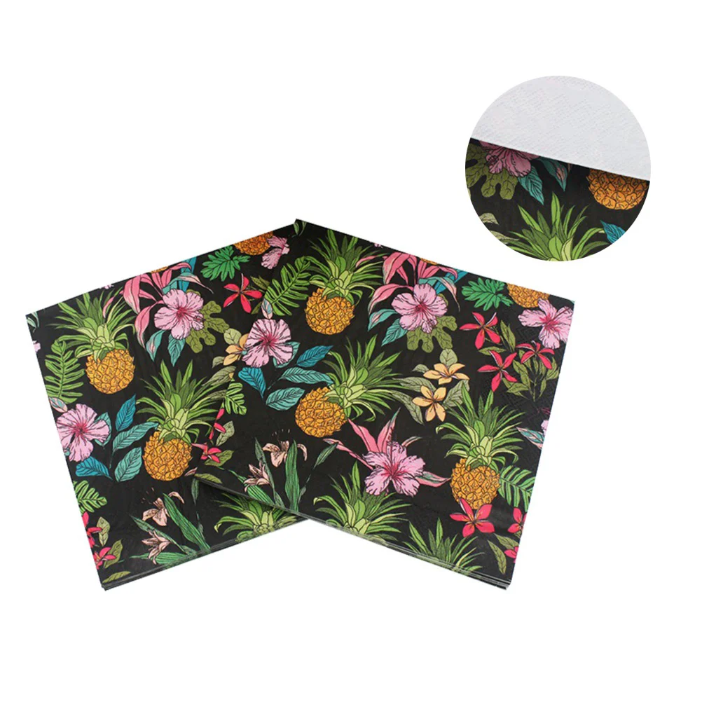 

40pcs Printing Napkin Beautiful Rose Dragonfly Printing Napkin for Party Gathering Festival Home (Colorful)