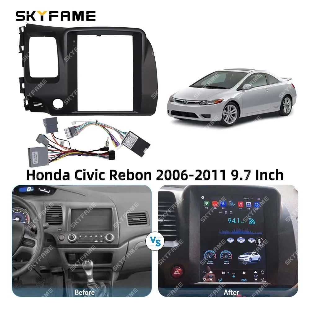 SKYFAME автомобильная рамка, адаптер для фасции, 9,7 дюйма, Tesla Style Android, комплект панели для приборной панели для Honda Civic