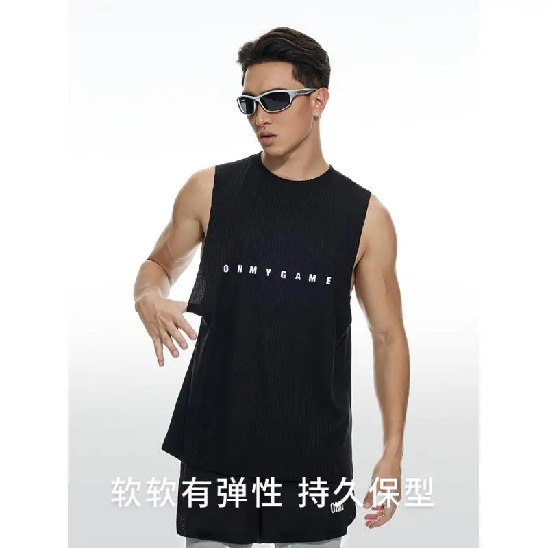 DROZENO Vest Sports Basic All-match American Street Sports Men's Fitness Clothes Running Training