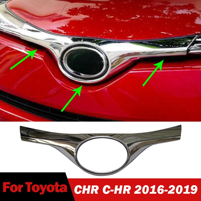 

Автоматическая передняя решетка, декоративная для Toyota CHR C-HR 2016 2017 2018 2019, верхняя крышка решетки, внешние аксессуары, автомобильная наклейка