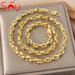 Hiphop Punk Curb Cuban Necklace for Wom 18K Gold Color Italian Copper Necklace Fashion Wedding Engagement Jewelry Accessories