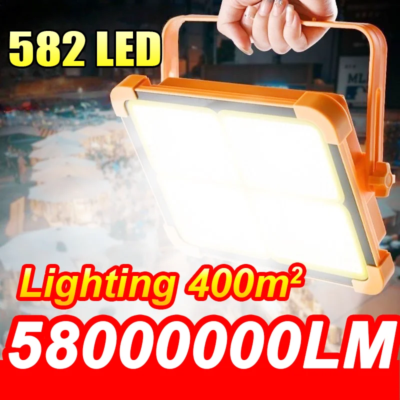 58000000LM Outdoor Solar Lamp Super Bright LED Solar Light External Solarlight Solar Hanging Lantern 20000mAh Rechargeable Light