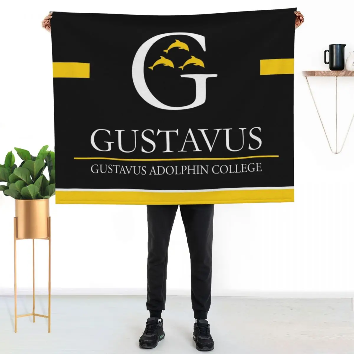 

Gustavus Adolphin College Throw Blanket Spring Fall Cozy Throw Blanket for Couch