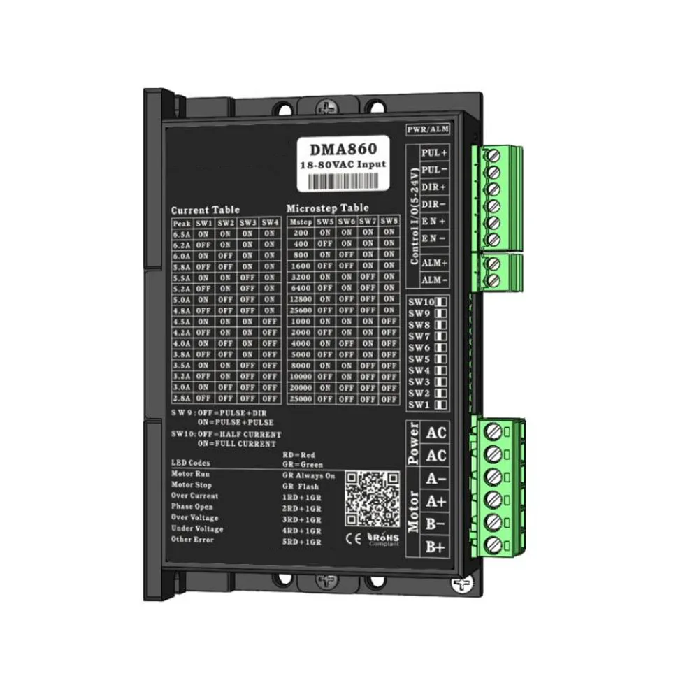 DMA860 small AC stepper driver is suitable for 60/86 stepper motors