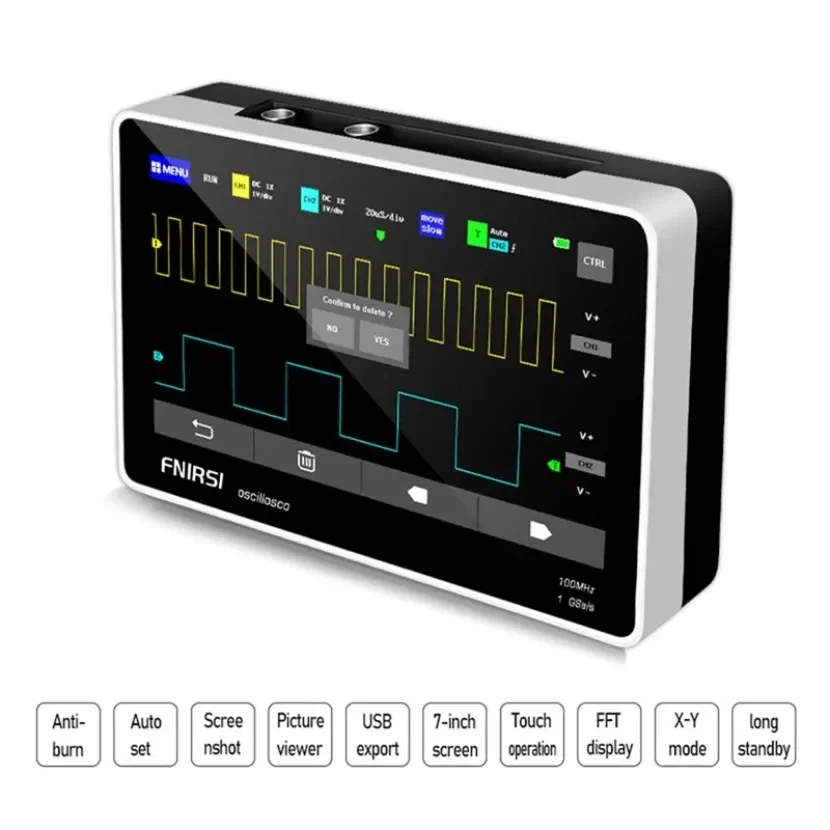 1PC FNIRSI-1013D Digital Tablet Oscilloscope Dual Channel 100M Bandwidth 1GS Sampling Rate Mini Tablet Digital Oscilloscope#XING