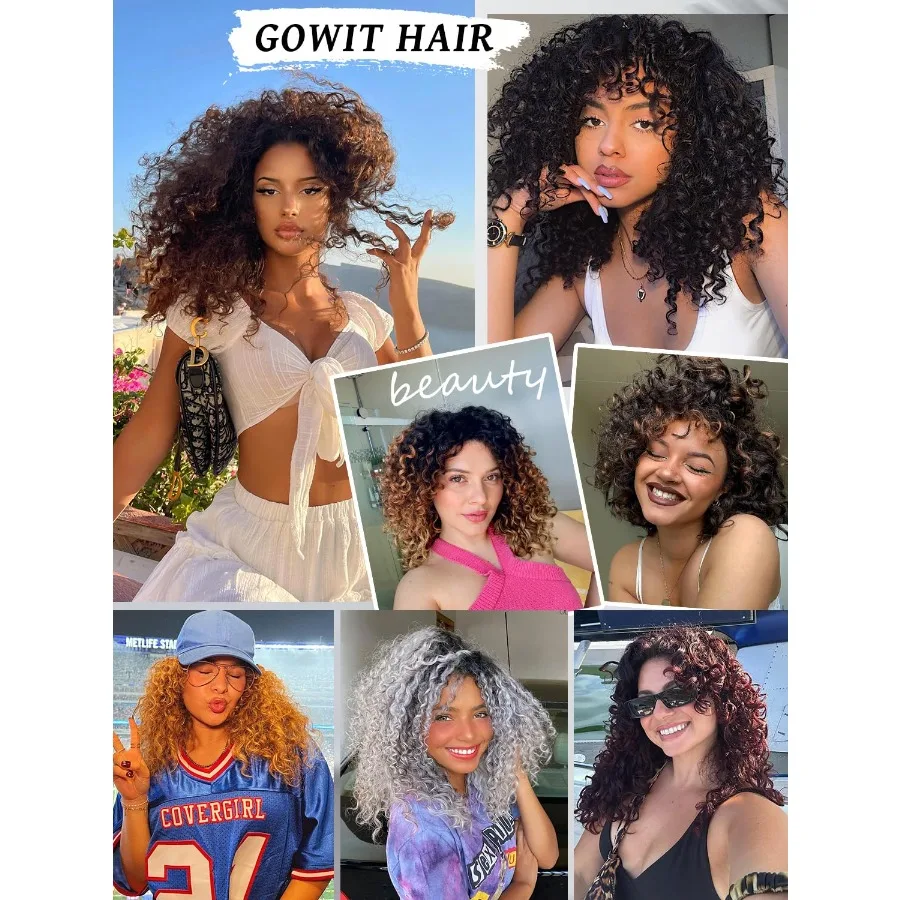 شعر كروشيه قصير مجعد بطول 8 بوصات للنساء ذوات البشرة السمراء مع ضفائر كروشيه صناعية ذات ملمس موجة عميقة للملابس اليومية والرياضة