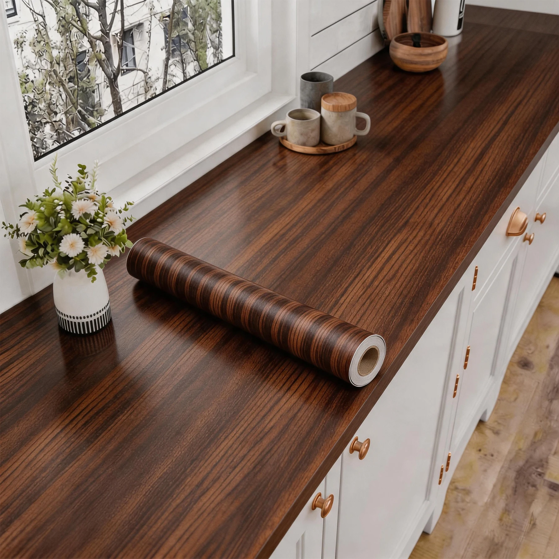 5m Wood Grain Peel Stick Contact Paper Waterproof Self Adhesive Roll For Door Cabinet Desktop Wardrobe Furniture DIY Renovation