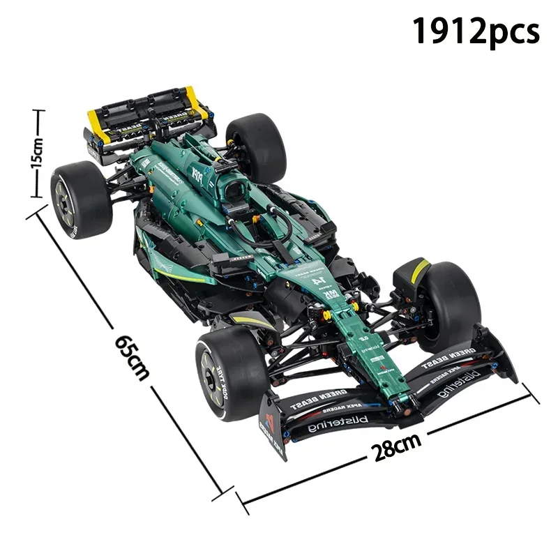 MK6022 1912PCS 1:8 New Technic Martin Aramco AMR25 Building Blocks MOC Sports Car DIY Assembly Model Set Toy Gifts for Boy Decor image 3