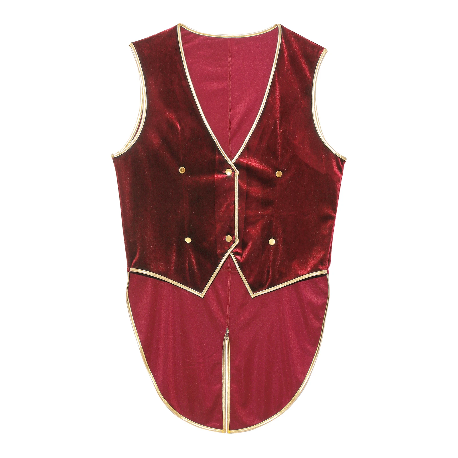 Men Medieval Retro Velvet Tailcoat Vest Steampunk Victorian Vampire Tuxedo Waistcoat for Halloween Theme Party Carnival Cocktail