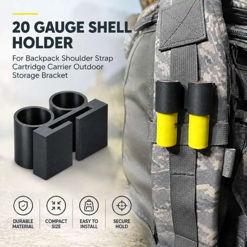 20 Gauge Shell Holder For Backpack Shoulder Strap Cartridge Carrier Outdoor Storage Bracket