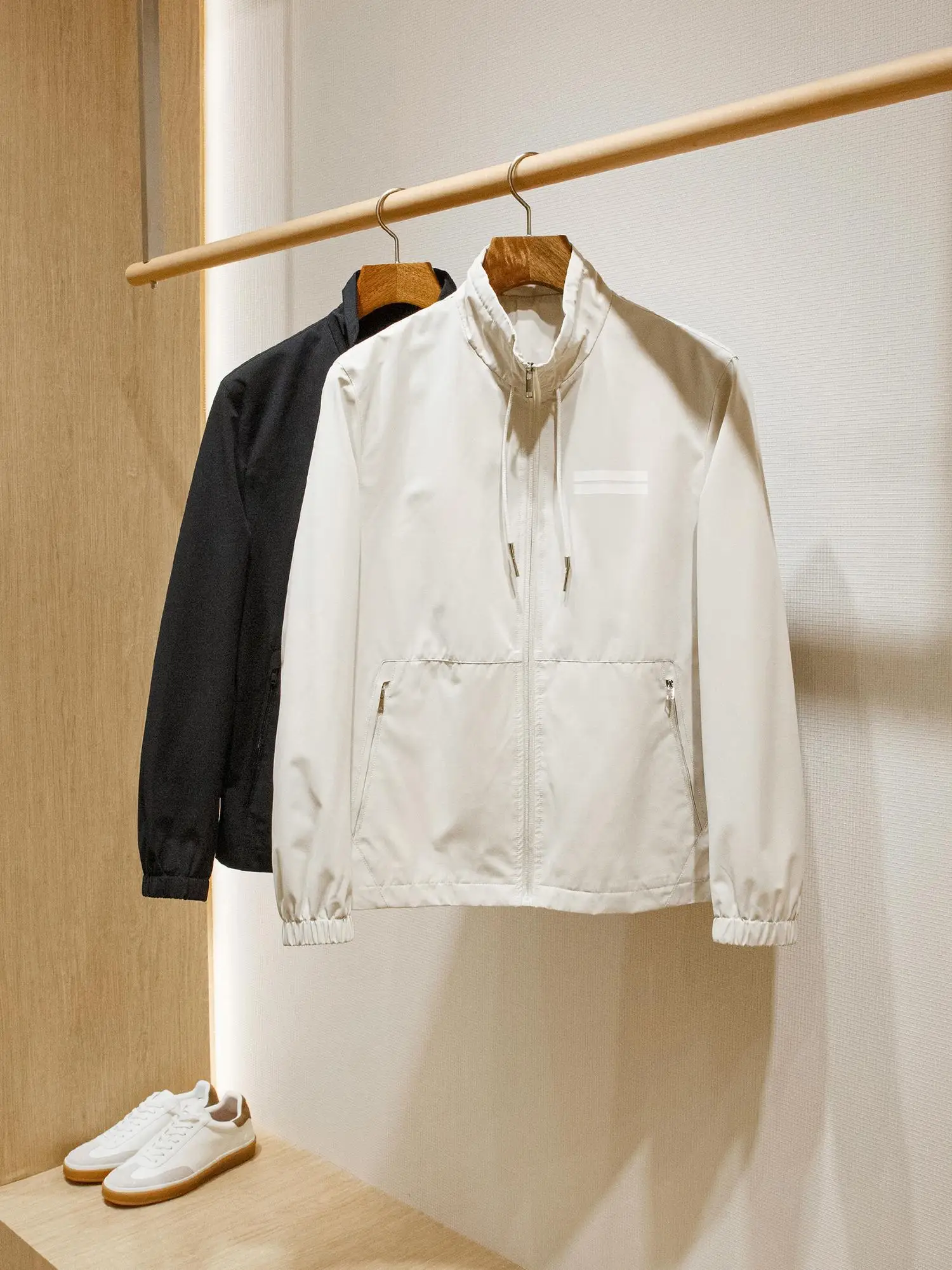 

Классическая осенняя легкая функциональная водонепроницаемая ткань в консервативном стиле, мужская повседневная куртка с воротником-стойкой, верхняя одежда от BOOM SOLO