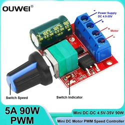 Mini DC-DC 4.5V-35V 5A 90W PWM 12V DC Motor Speed Controller Module Adjustable Speed Regulator Control Governor Switch 24V Board