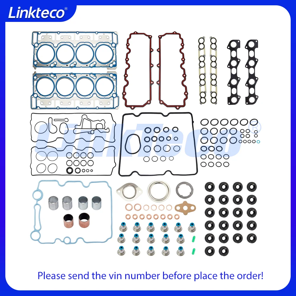 Full Head Gasket Set Bolts Fit 6.0 L V8 99R4 T60DV0I For 03-10 Ford F250 F350 F450 E350 E450 F550 Super Duty Turbocharged 6.0L