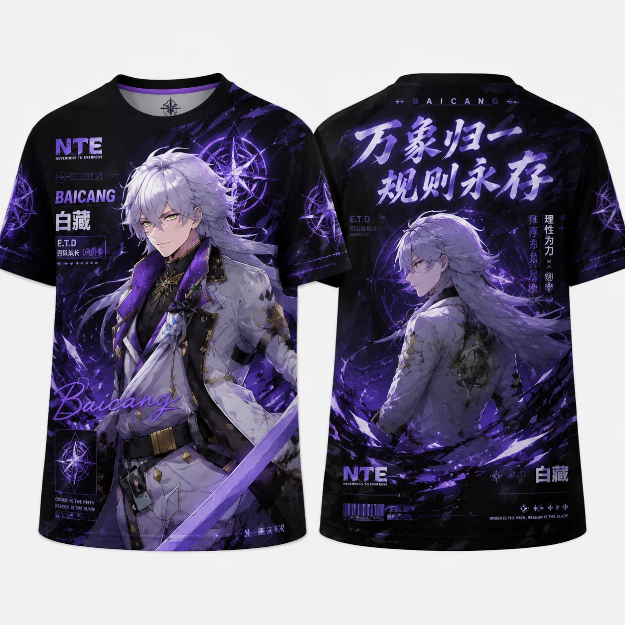 Unisex Neverness to Everness NTE BaicangT‑Shirt Game Character Print Short Sleeve  Casual Streetwear Tee Tops For Men Women