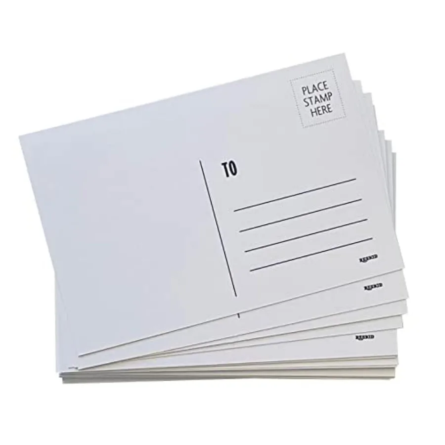

Blank Postcards for Mailing. White 4x6 Blank Post Cards, Blank Mailable Postcards Set. Make Your Own Printable Postcards. 14pt
