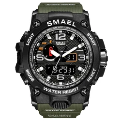 Smael-reloj deportivo de lujo para hombre, cronógrafo Digital Led, resistente al agua, estilo militar, para estudiantes