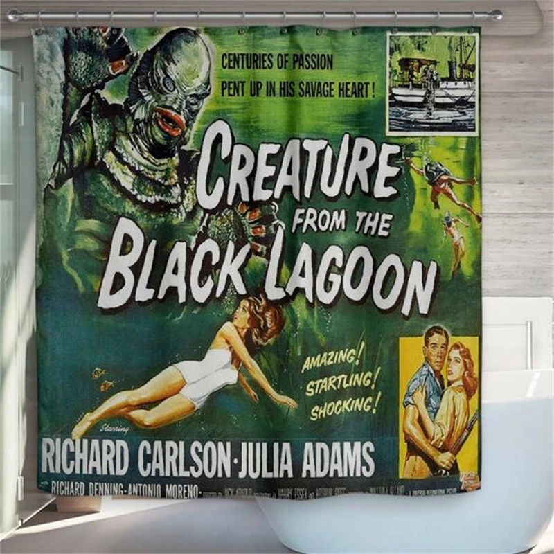 Creatura dalla laguna nera Film Horror Monster Film Retro tenda da doccia decorazione da bagno regalo di natale