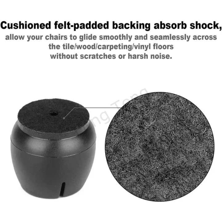 24pcs Rubber Chair foot cover felt protection pad silicone floor protector chair legs caps Bottom Non-Slip furniture feet socks