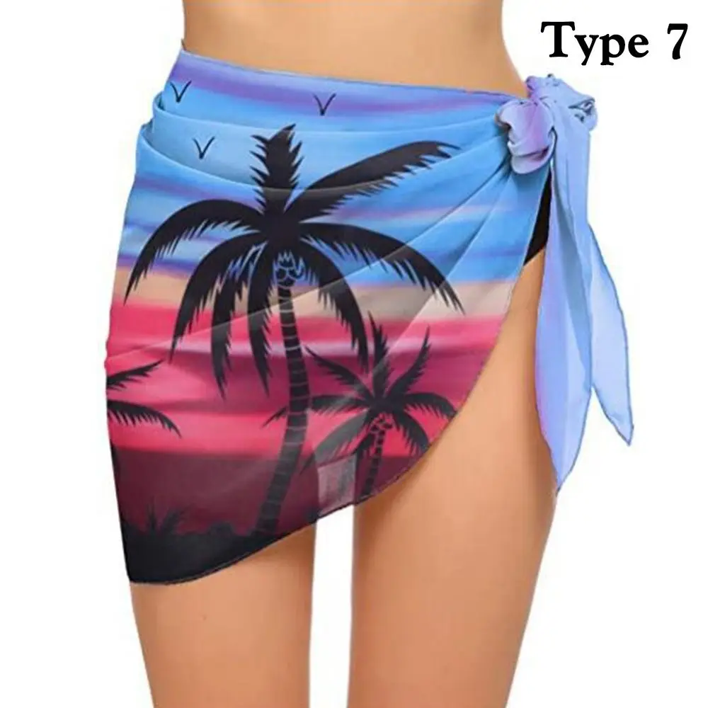 الشيفون المرأة Sarongs التفاف تنورة Coverups التفاف شير الشيفون ملابس السباحة وشاح غطاء قصير Sarongs الشاطئ غطاء قصير بيكيني للشاطئ