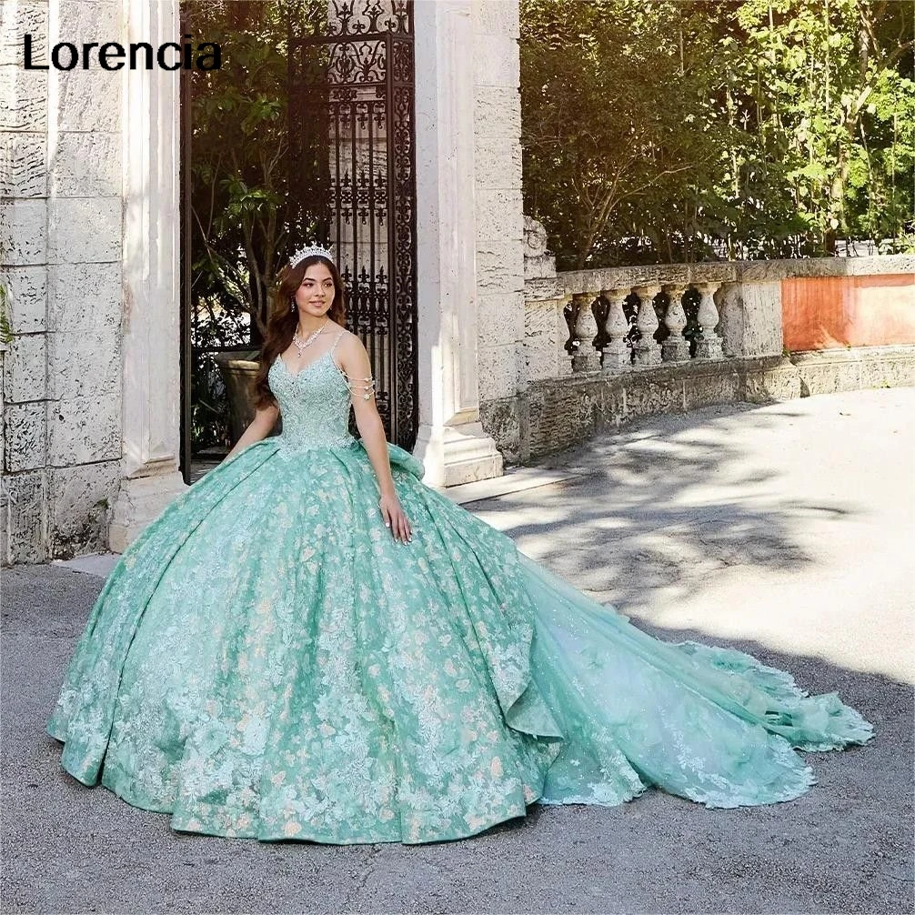 Customized Lavender Red Ball Gown Quinceanera Dress 3D Flowers Applique Beading Cape Bow Sweet 16 Vestidos De 15 Años YQD645