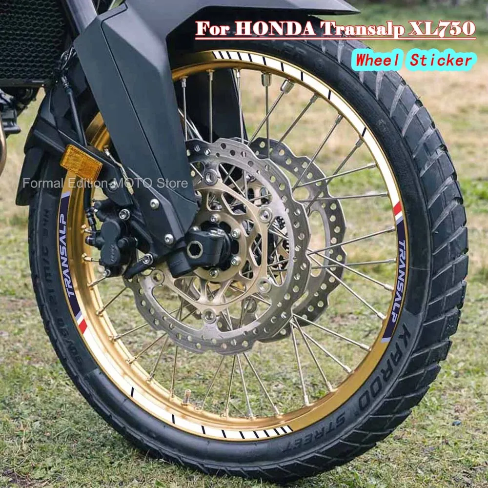 For HONDA Transalp XL750 2023 Motorcycle Wheel Sticker Waterproof Hub Decal Rim Stripe Tape