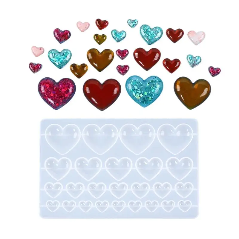 Love Heart Silicone Mold Different Size Pendants Casing Moulds Handmade DIY Tool
