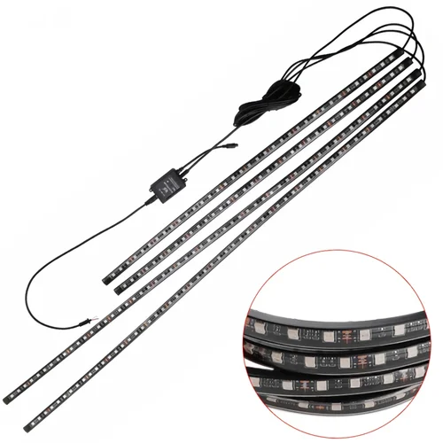 Imagen 2 del producto Tira Flexible de luces LED de neón con Control remoto/aplicación para debajo de la carrocería del coche, lámpara de ambiente decorativa, Color de ensueño RGB
