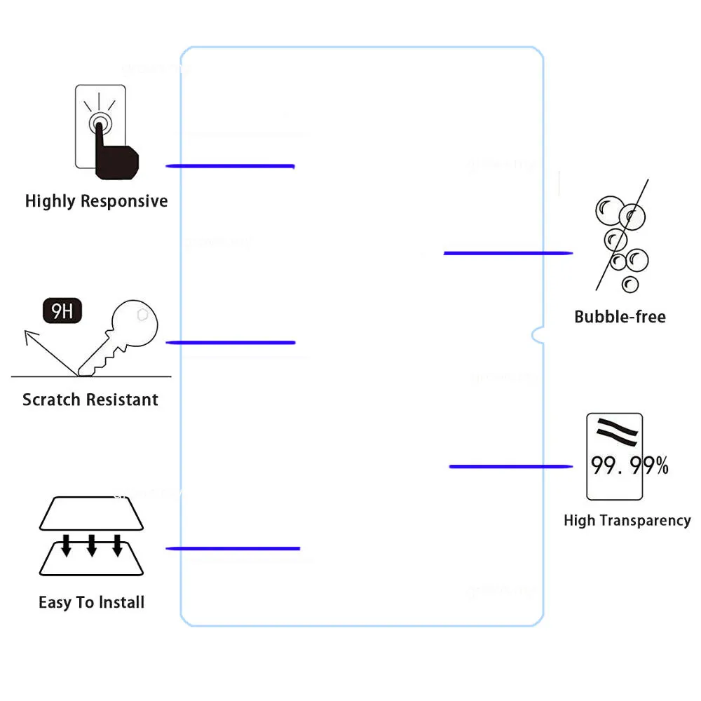 Protetor de tela de vidro temperado para tablet HD para Teclast T60 12 polegadas TECLAST T60 Plus 12 "2024 Película protetora ultra transparente com cobertura completa