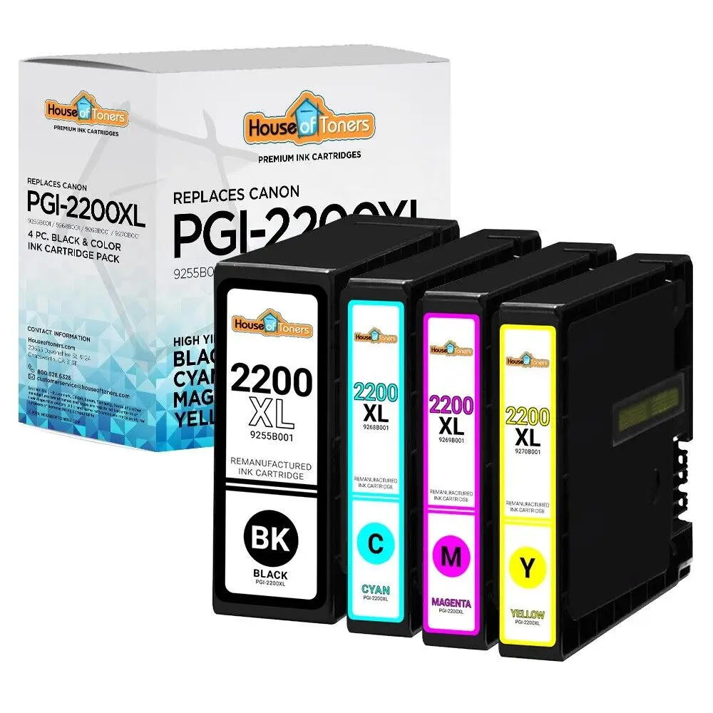 4pk PGI-2200XL PGI2200XL Ink Cartridges for Canon Maxify MB5120 MB5320 MB5420