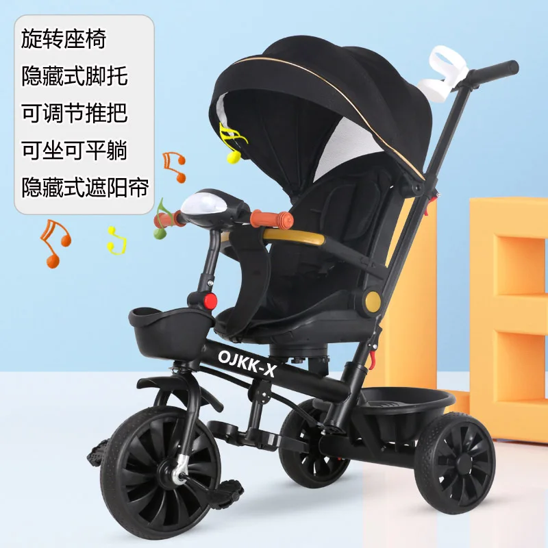 

Multi Functional Children's Tricycle Lightweight Baby Bike 1-3-6 Years Old Large Baby Stroller Baby Bike
