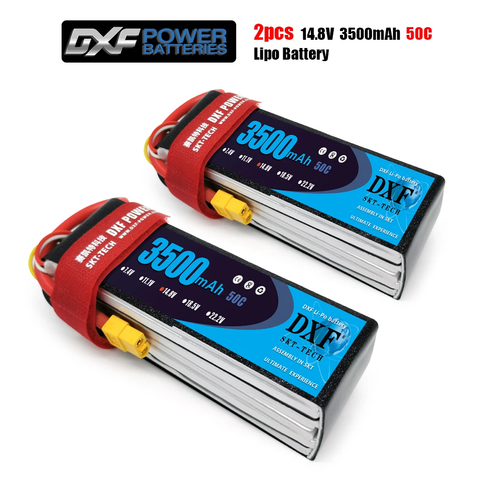 2PCS DXF 7.4V 11.1V 15.2V 14.8V 22.2V 2S 3S 4S 6S 3500mAh 5200Mah 6300Mah 6500mAh 6200mAh 6750mAh 8000mAh 7000mAh Lipo Batteries