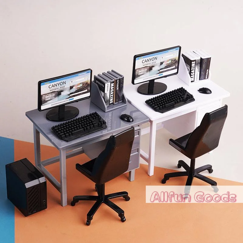 Laptop Accessories Kit - [TG835]1 Set 1/12 Dollhouse Miniature Computer
