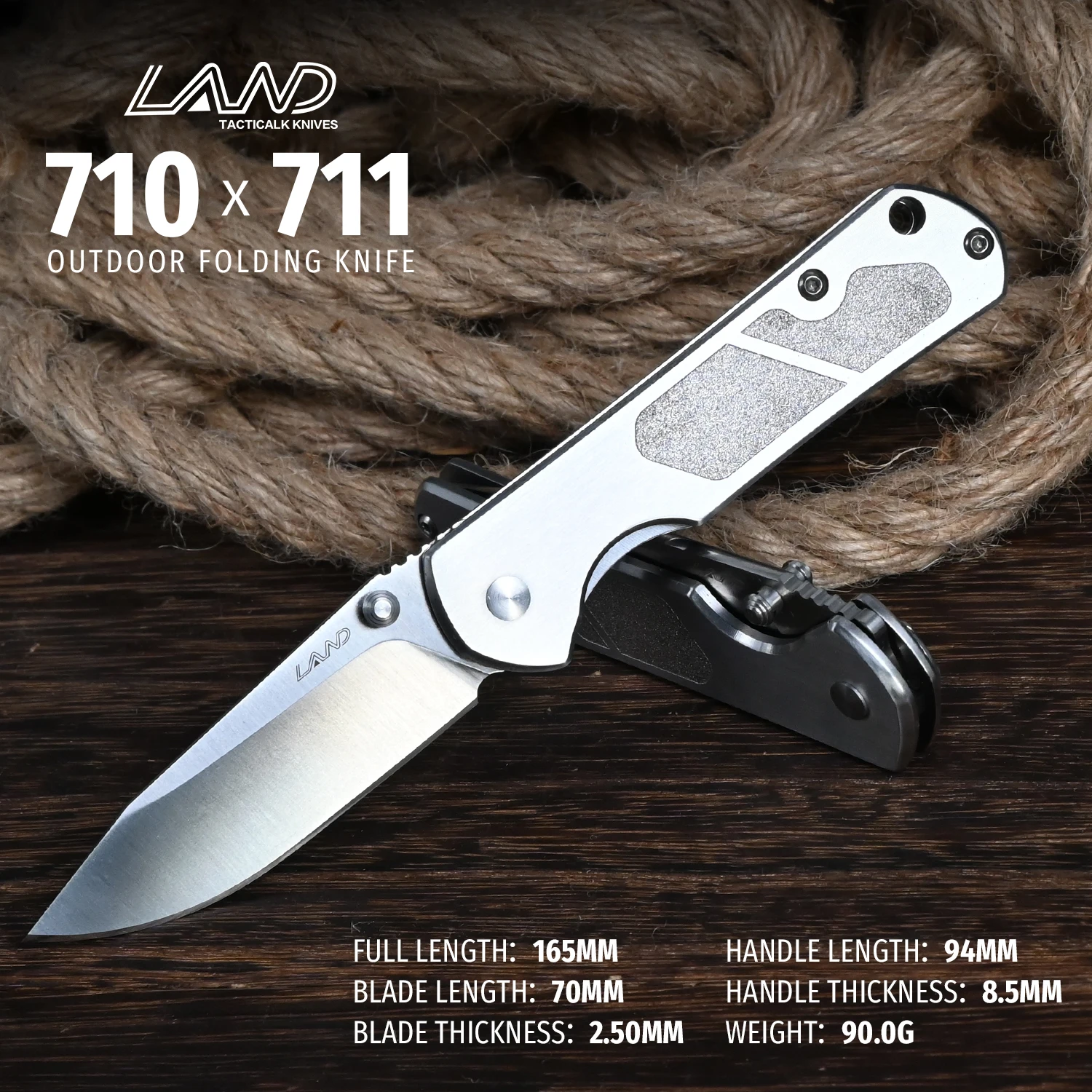 LAND 710/711 lima de uñas cuchillo plegable de bolsillo al aire libre 12c27 hoja Camping caza pesca supervivencia Edc herramienta portátil cuchillos