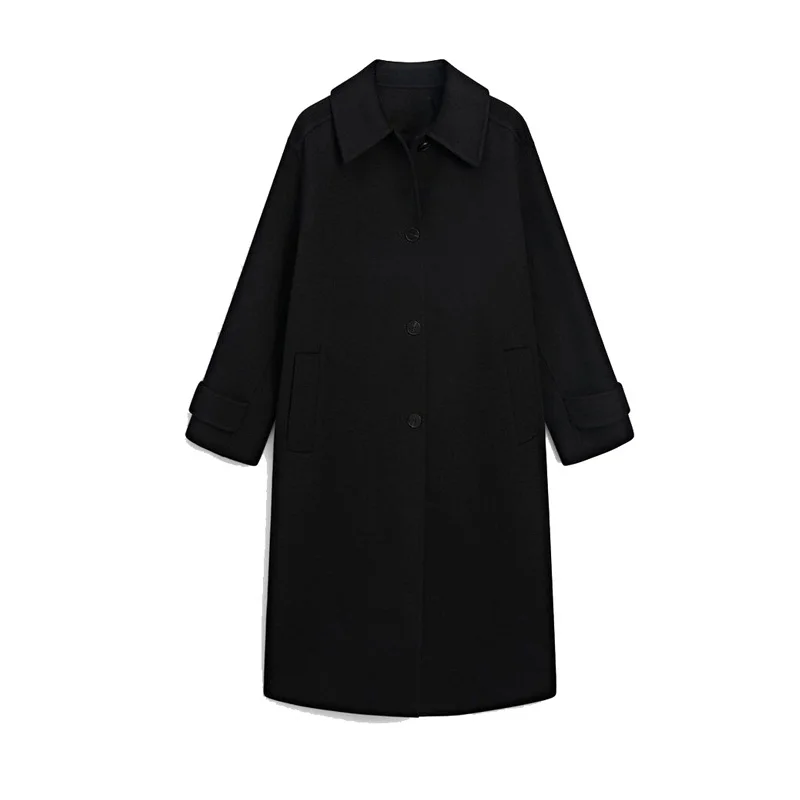 2024 Winter Long Coat New Women Wool Coat Style Luxury Leisure Fashion Loose Warm Long Woolen Coat abrigos women\'s wool coat